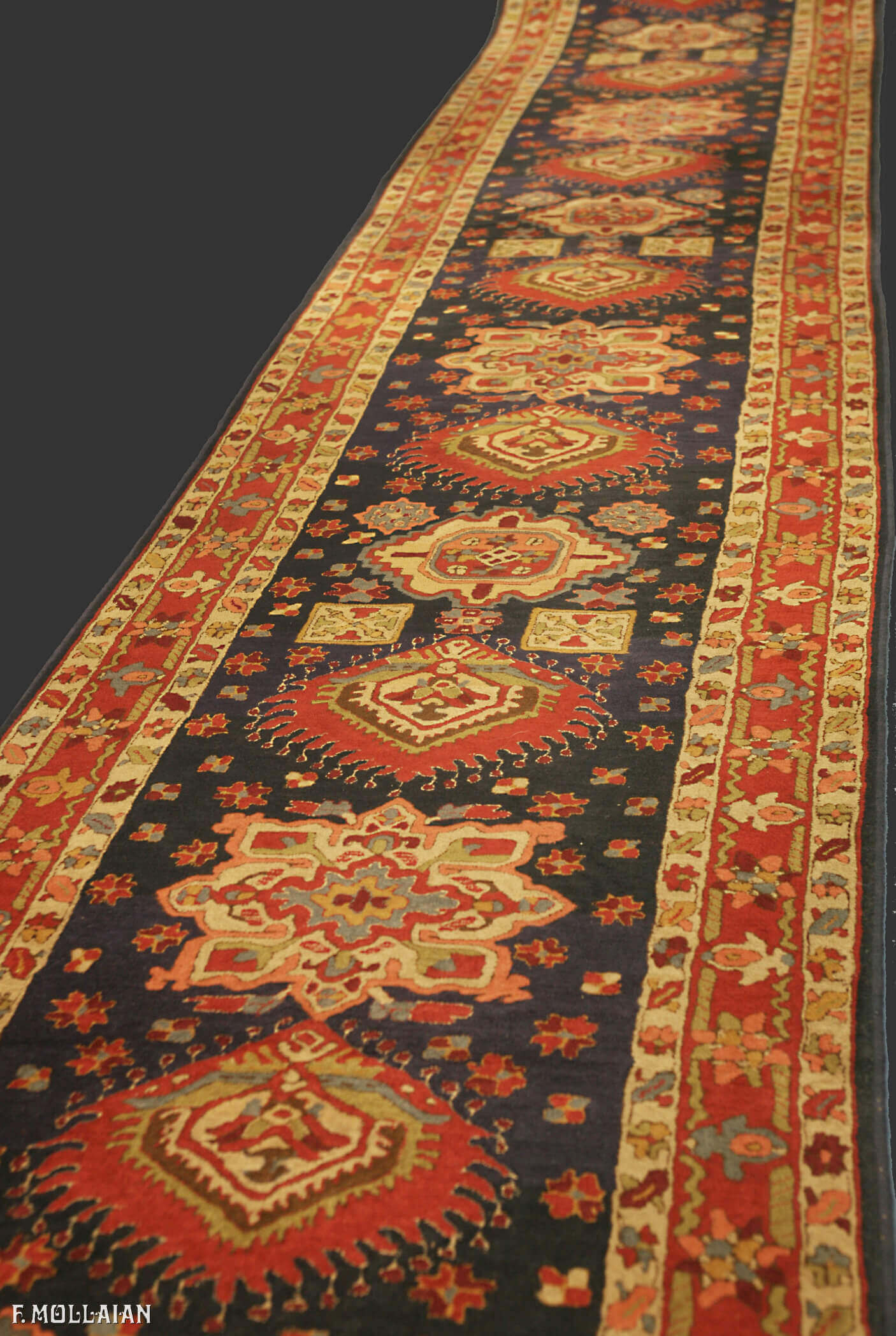 A Very Long Antique German Tetex Runner n°:71594130